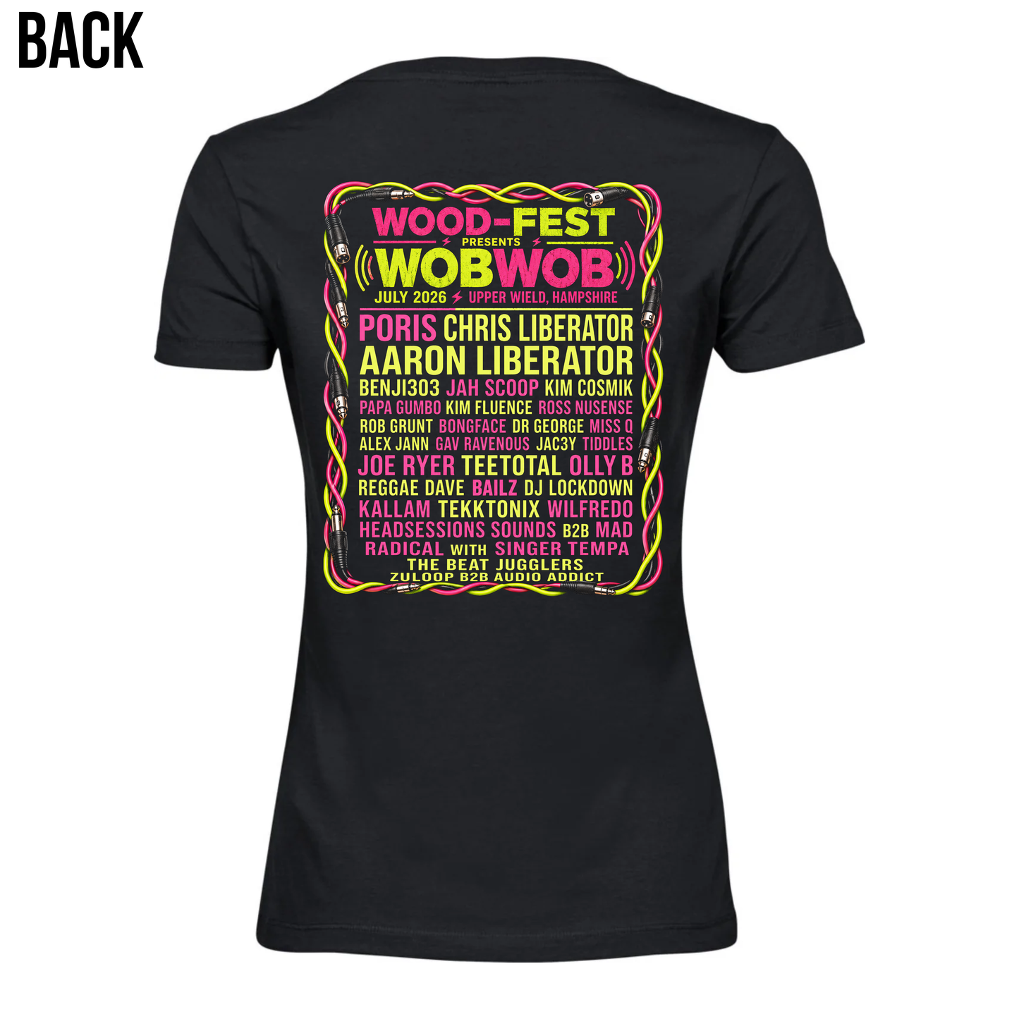 Wood-Fest 2026 WOBWOB Line-up T Shirt (Womens Fit)